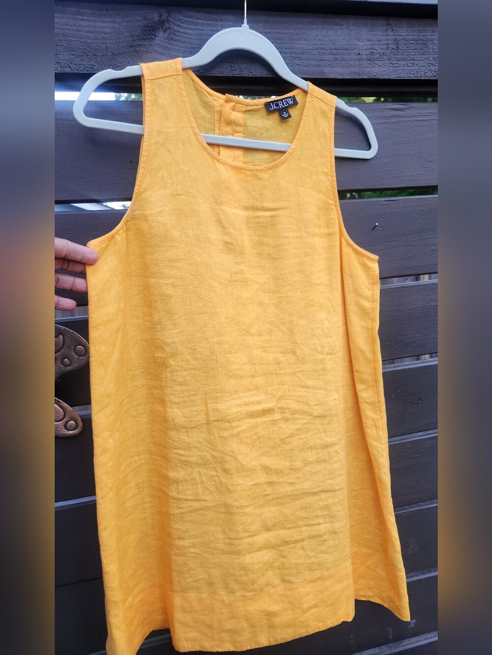 J.Crew Linen Yellow Dress Size Medium.